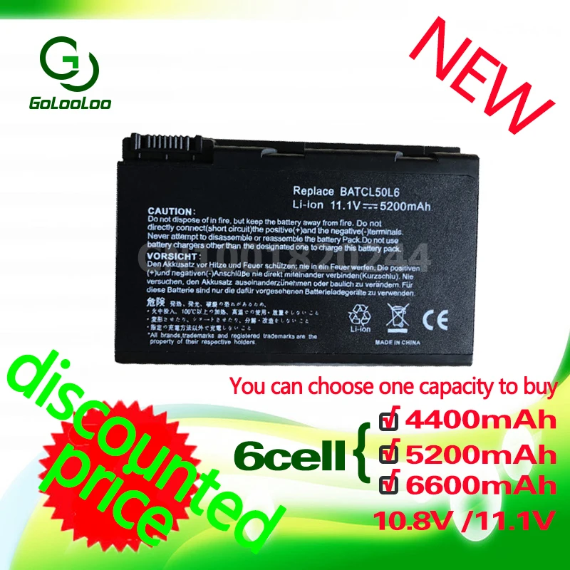 Golooloo 4400MaH 11,1 v аккумулятор для acer Aspire 9800 BATBL50L6 5610 3100 3690 5100 5515 5650 5630 5680 9110 9120 9810 9920 г