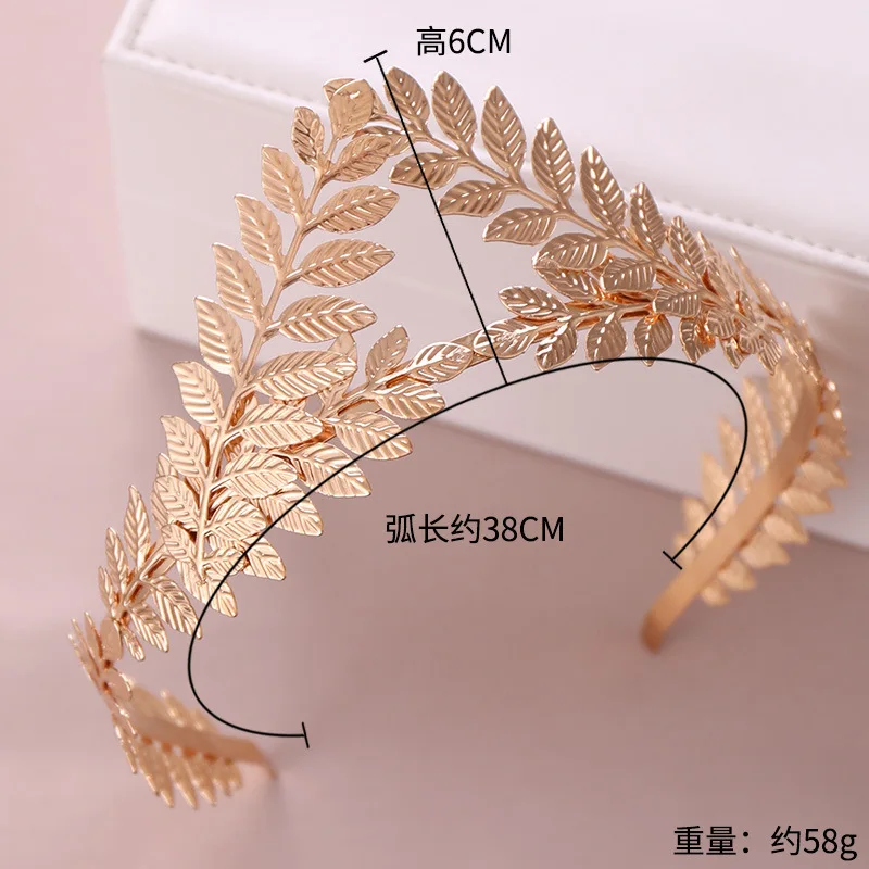 

European Retro Leaf Headband Crown Foreign Trade Hot Hair Accessories Baroque Crown Tiara Batch
