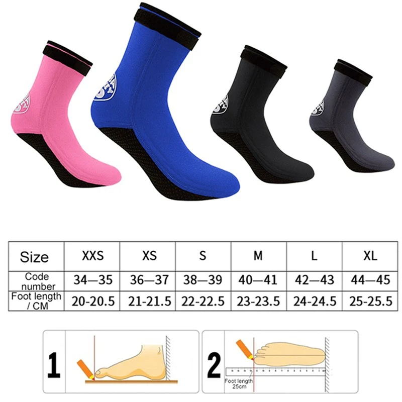 

Neoprene Booties With Sole 1Pair 3mm Men Women Unisex Diving Socks Beach Socks Water Shoes Diving Surfing Boots Warm Sunscreen