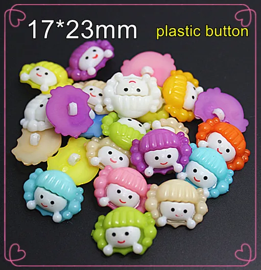 50 шт., разноцветные пластиковые пуговицы для девочек