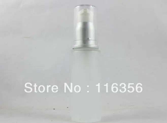 30 мл матовое стекло бутылка с матовым серебряным пресс насос Прозрачная крышка