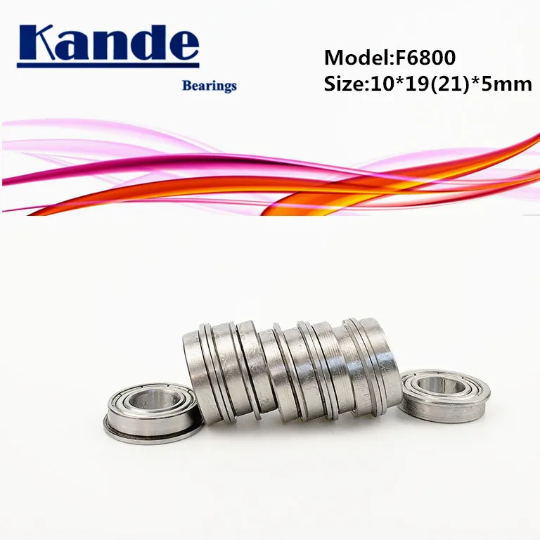 Подшипник Kande F6800 ZZ 10 шт. Φ F6800ZZ металлический фланцевый шарикоподшипник 10x19(21)x 5 мм