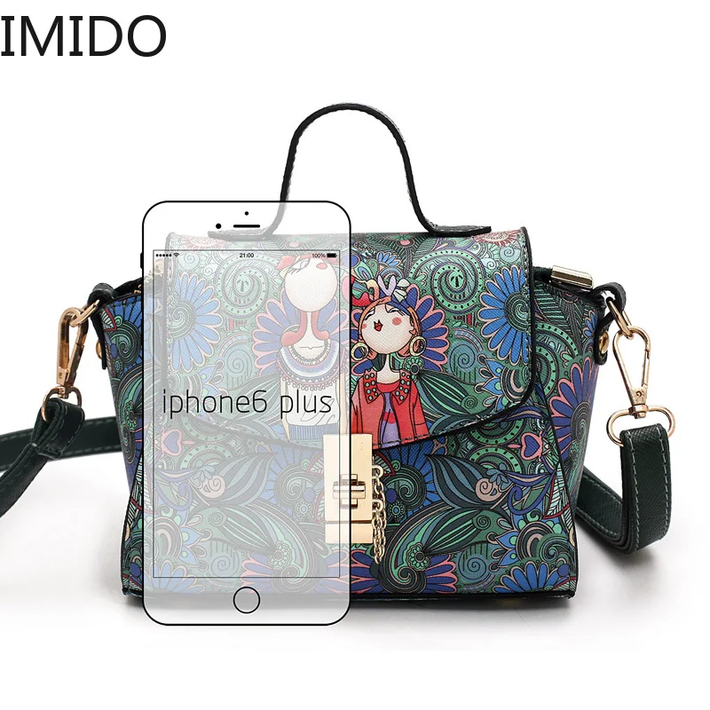 IMIDO 2019 Новая женская мини-сумка лесная зеленая трапециевидная сумка Дизайнерская