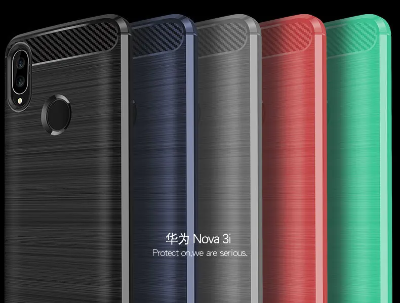 Luxury case For Huawei Nova 3 3i Soft silicone Carbon Fiber Armor Shockproof Protective back cover cases for huawei nova |