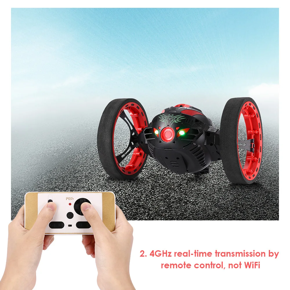Радиоуправляемый автомобиль Bounce Car PEG-88 2,4G игрушки с дистанционным управлением прыгающая машина с гибкими колесами вращающийся светодиодный ночник RC робот автомобиль подарок