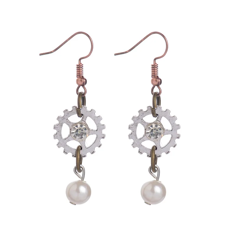 Модные женские серьги-капельки DoreenBeads в стиле стимпанк серебристые медные и