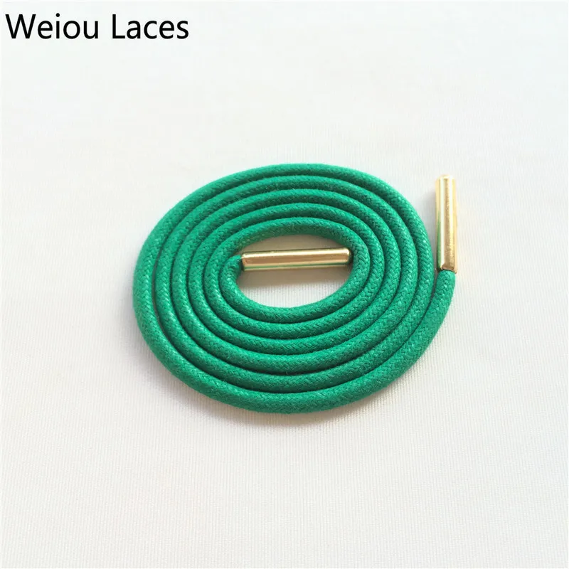 Weiou Gold Metal Aglets Dress Shoe Strings Waxed Colored Shoelaces Round Waterproof Bootlaces For Leather Shoes Free Shipping