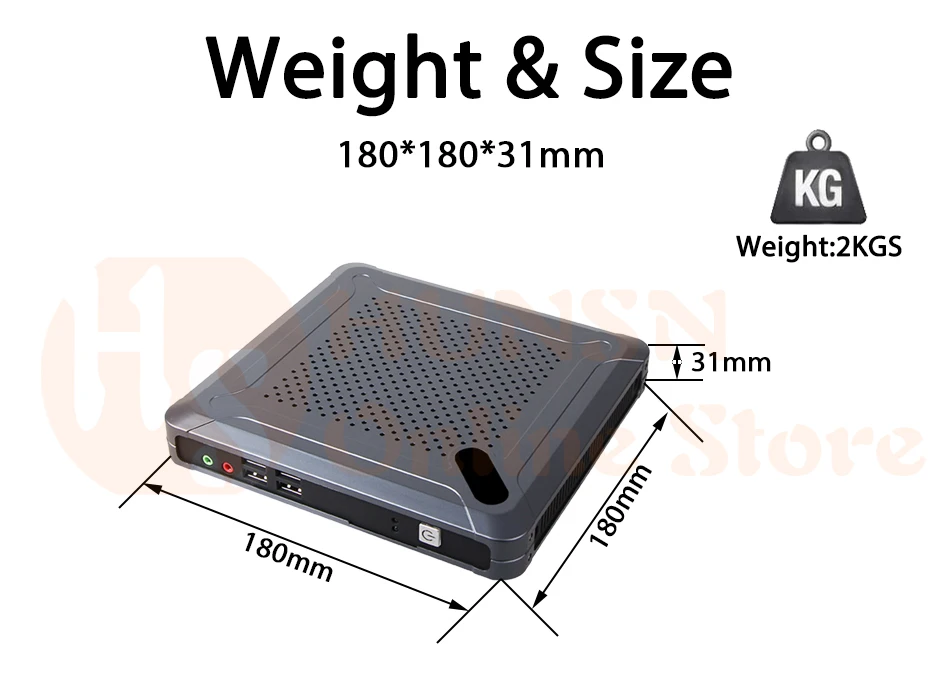 Мини-ПК, настольный компьютер, Intel Core I7 3537U, Windows 10/Ubuntu, [HUNSN BH06L],(COM/VGA/HD/LAN/8USB2. 0/Fan