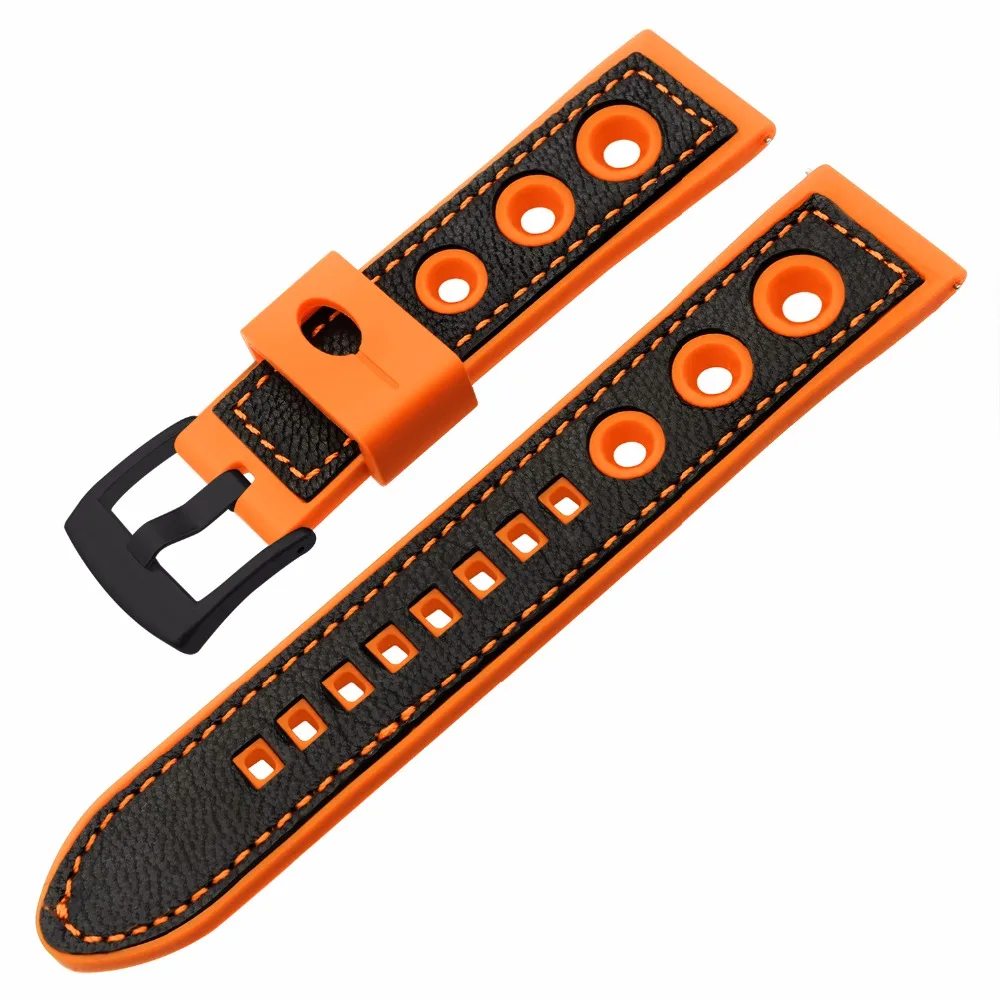 Ремешок для часов из натуральной телячьей кожи и силиконовой резины 22 мм Asus ZenWatch 1