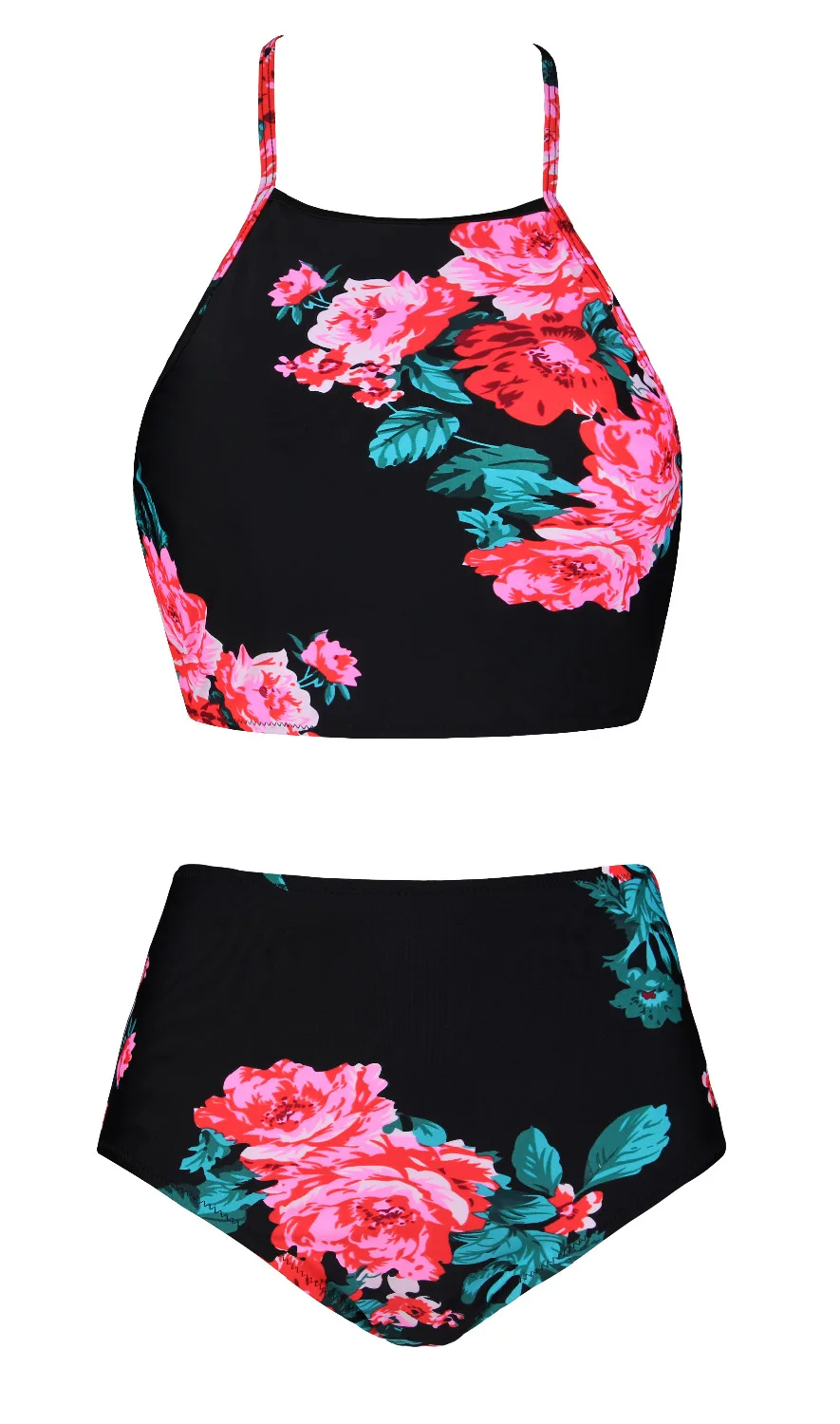 Новинка 2018 популярный женский комплект бикини однотонный с принтом и высокой