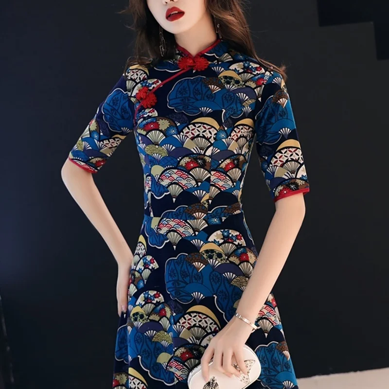 Китайское традиционное платье Cheongsam Qipao женское японское кимоно Макси Ao Dai