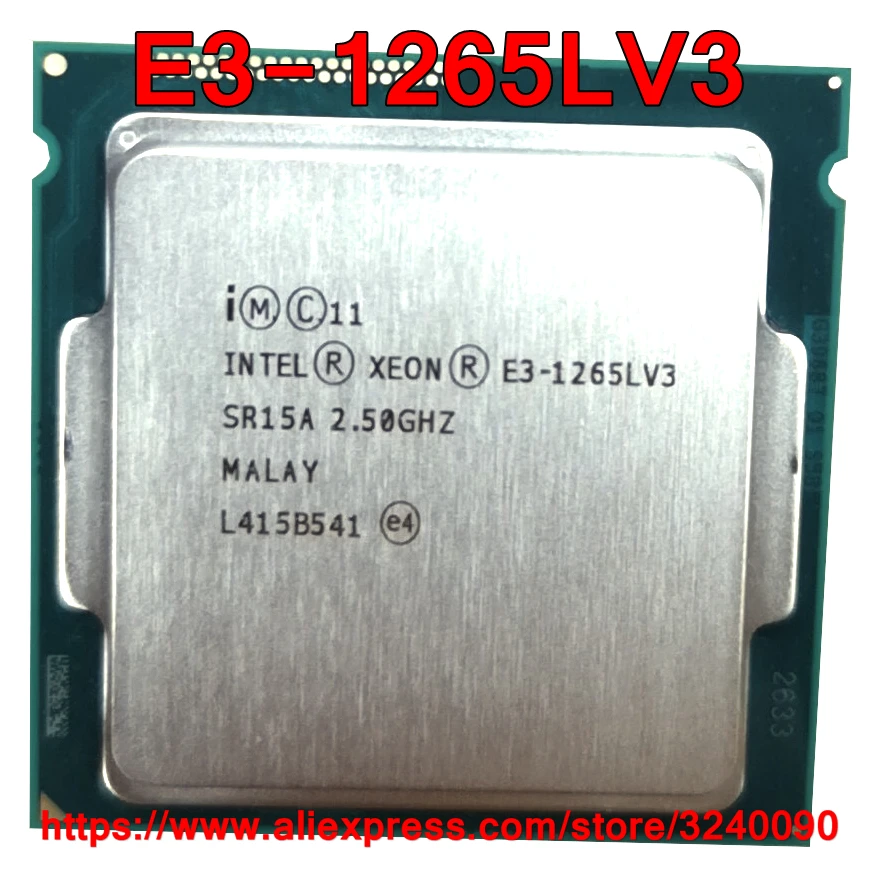 Original Intel CPU Xeon E3-1265LV3 Processor 2.50GHz 8M 45W Quad-Core E3 1265LV3 LGA1150 free shipping E3-1265L V3 E3 1265L V3