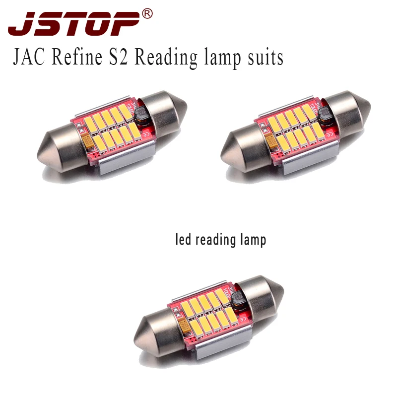 

JSTOP 3pcs/set JAC Refine S2 led reading light 31mm Festoon Trunk bulbs C5W 12V 31mm canbus Luggage Compartment Lights dome lamp