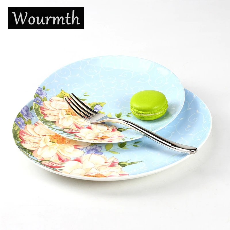Керамические тарелки WOURMTH оригинальная обеденная тарелка из костяного фарфора 8
