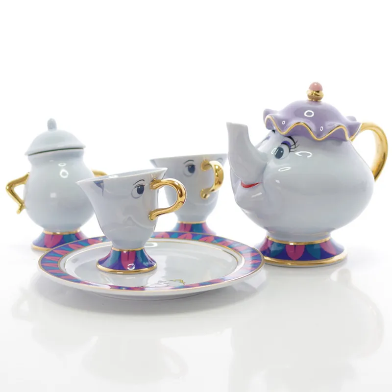 Креативная Красавица и Чудовище чайный набор горшок чашка Mrs Potts сахарный jar Chip