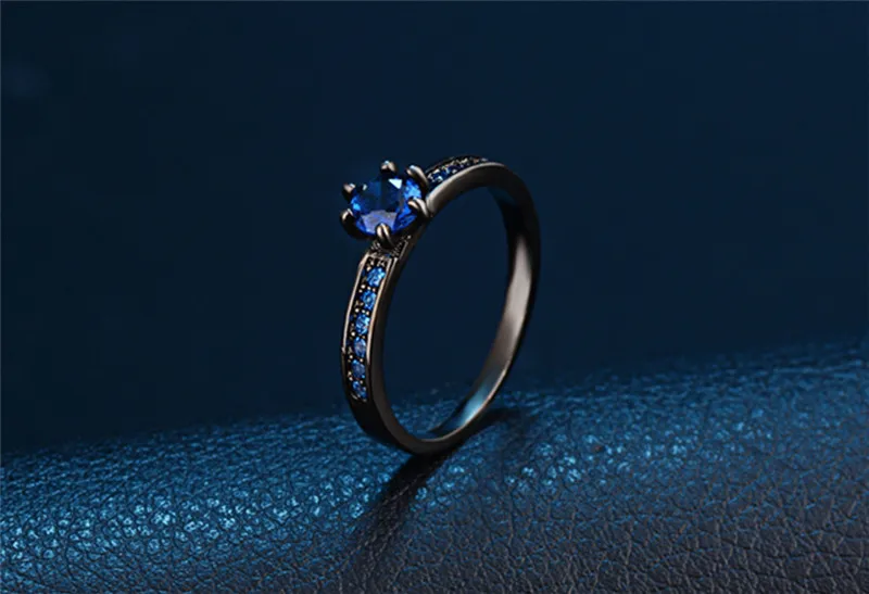 Не вызывает аллергию темно-синее нано-камнем комплекты обручальных колец