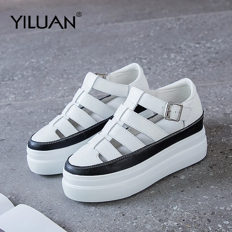 Сандалии женские на платформе повседневная обувь танкетке высокий квадратный