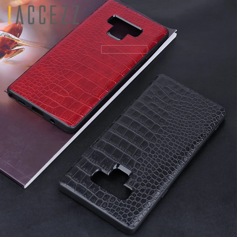 !ACCEZZ Luxury Crocodile Skin Phone Case For Samsung Galaxy Note9 Cover Soft TPU Protective Shell Capa Coque PC Hard Frame Cases |