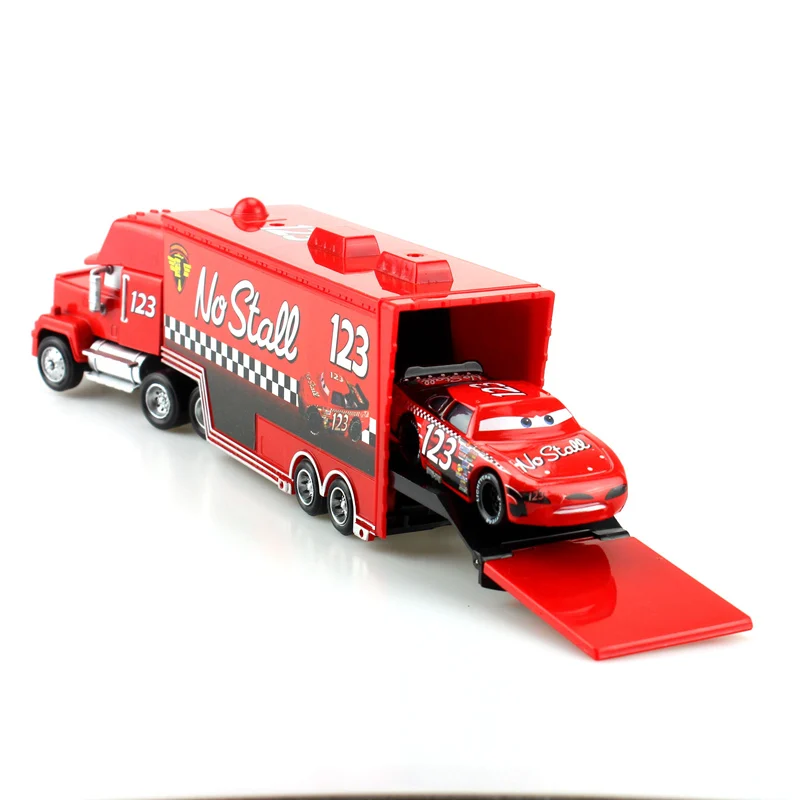 24 стилей disney Pixar Cars мак грузовик+ маленький автомобиль Маккуин Джексон Storm 1:55 литой металлический сплав автомобиль игрушки подарок для детей