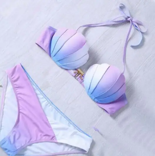 Luoanyfash 2018 новый купальник Русалка бикини градиент shell купальный костюм-бикини