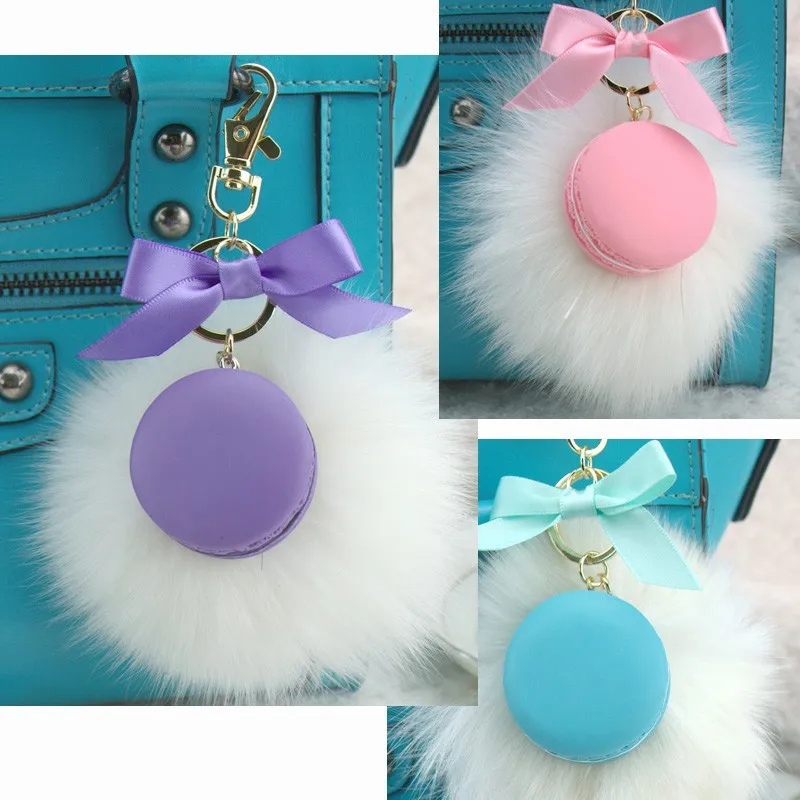 Круглый брелок Франция Macarons брелки кролик из натурального меха с шармом конфеты