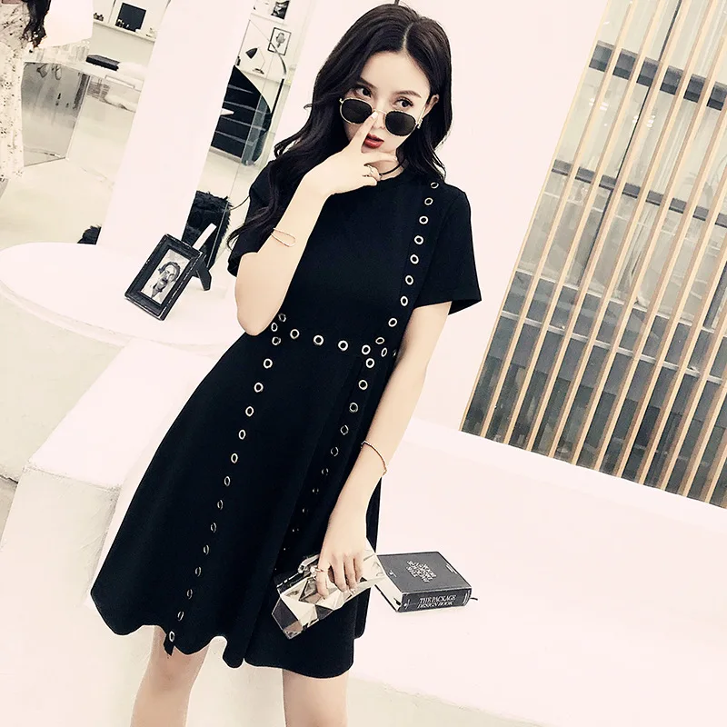 ZLWENY han edition body show 2018 new chic summer wear tall waist little black dress female xia | Женская одежда