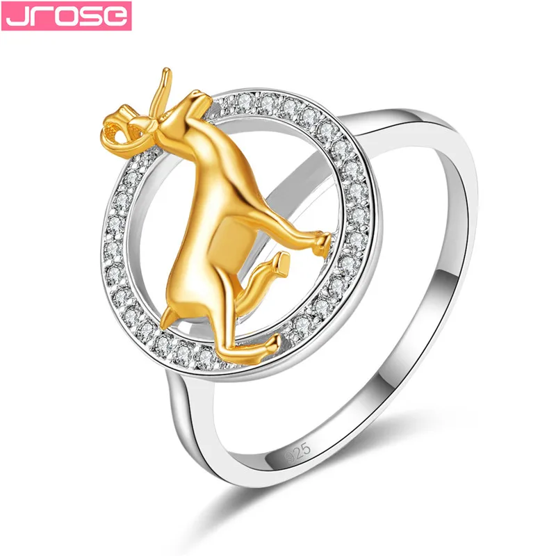 JROSE Оптовая Продажа Модные рождественские лося кольца для женщин цвет серебро