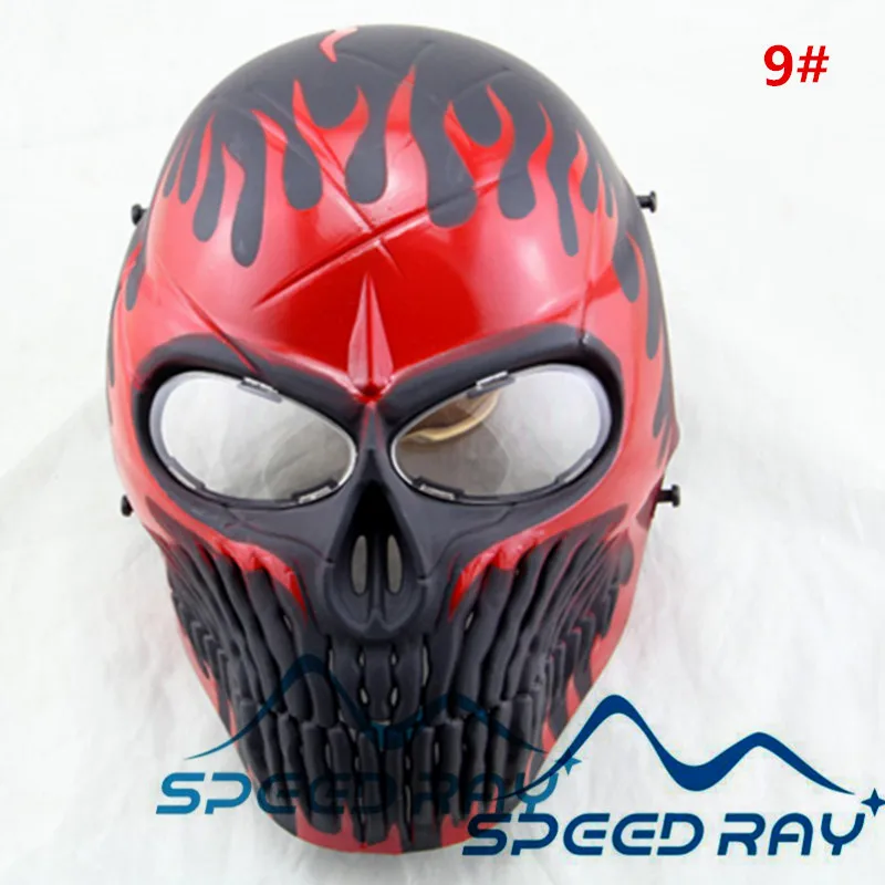 Пейнтбол Маска полное лицо с черепом Скелет противотуманные линзы из двери CS