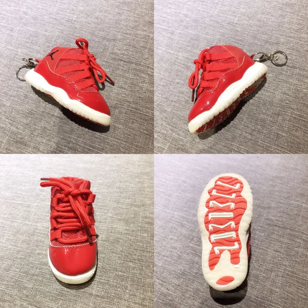 AJ11 Concord тапки брелки 3D Милые баскетбольные кроссовки кулон креативная модель популярный детский подарок на день рождения