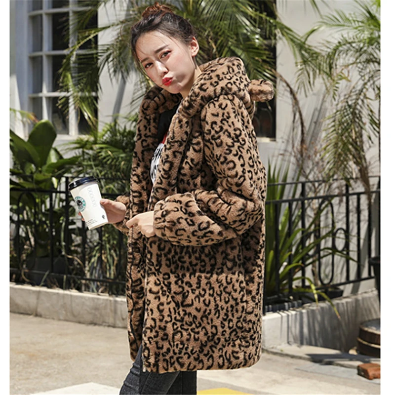 2018 модное женское высококачественное зимнее новое длинное плюшевое пальто с