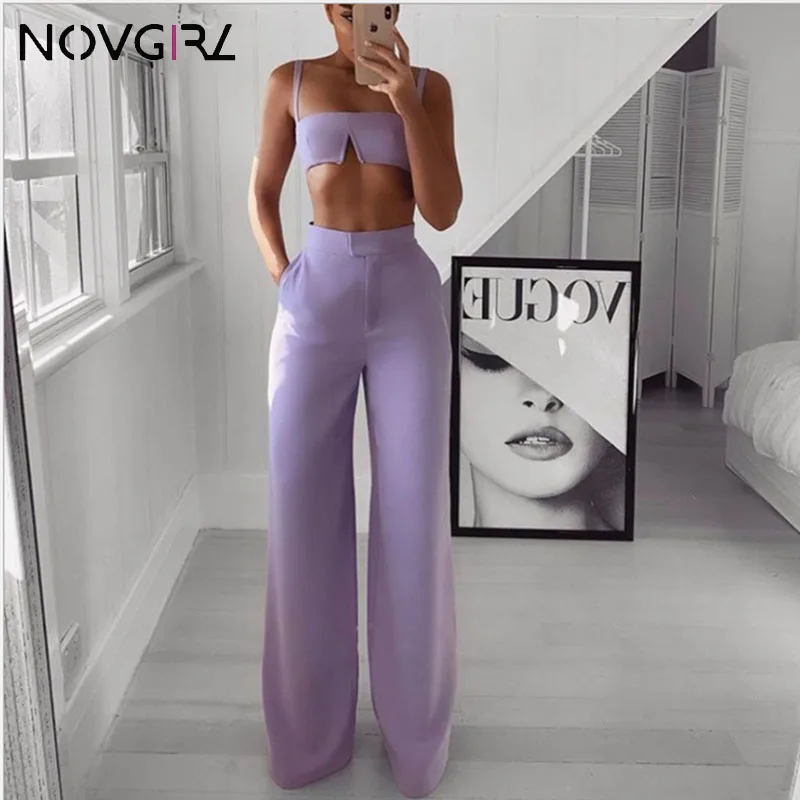 Женский комплект из двух предметов Novgirl укороченного топа на бретельках и
