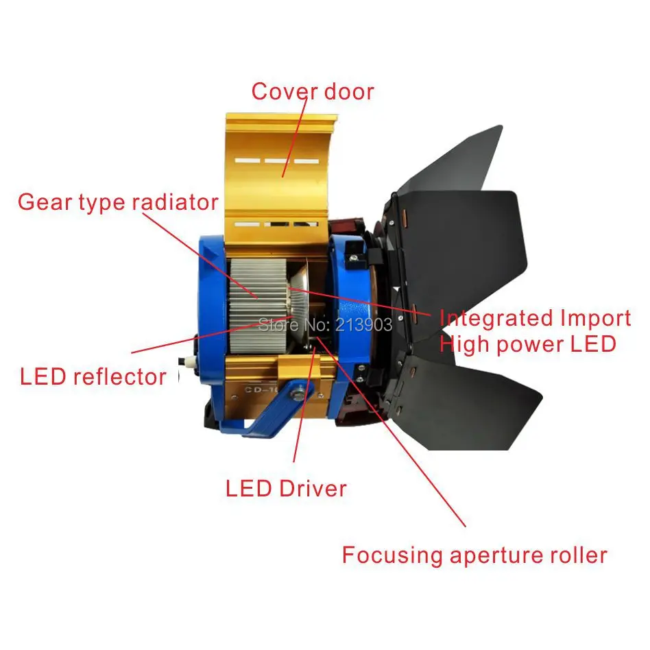 ALUMOTECH затемнение 5500 K/3200 K 2X100W LED Studio Fresnel прожектор для камеры видео оборудование