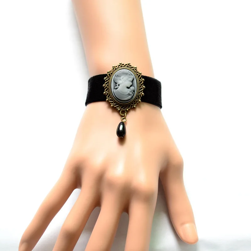 Браслет ручной работы готический бронзовый викторианский стиль женская голова