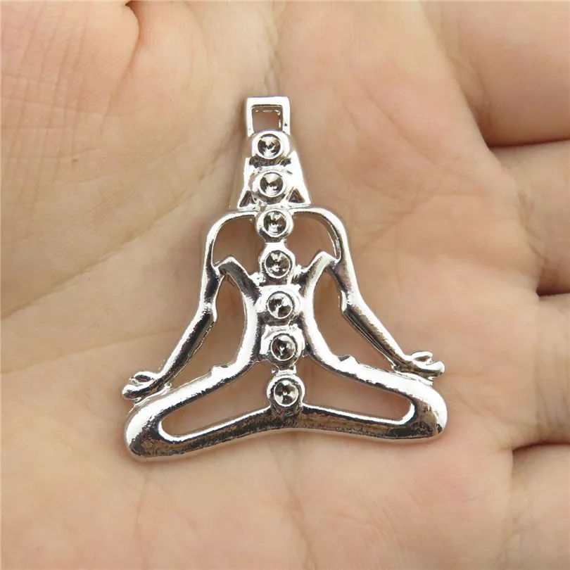 Бесплатная Доставка 20363 5X Скучно Посеребренные Знак Индуистские Чакра Будды Yoga