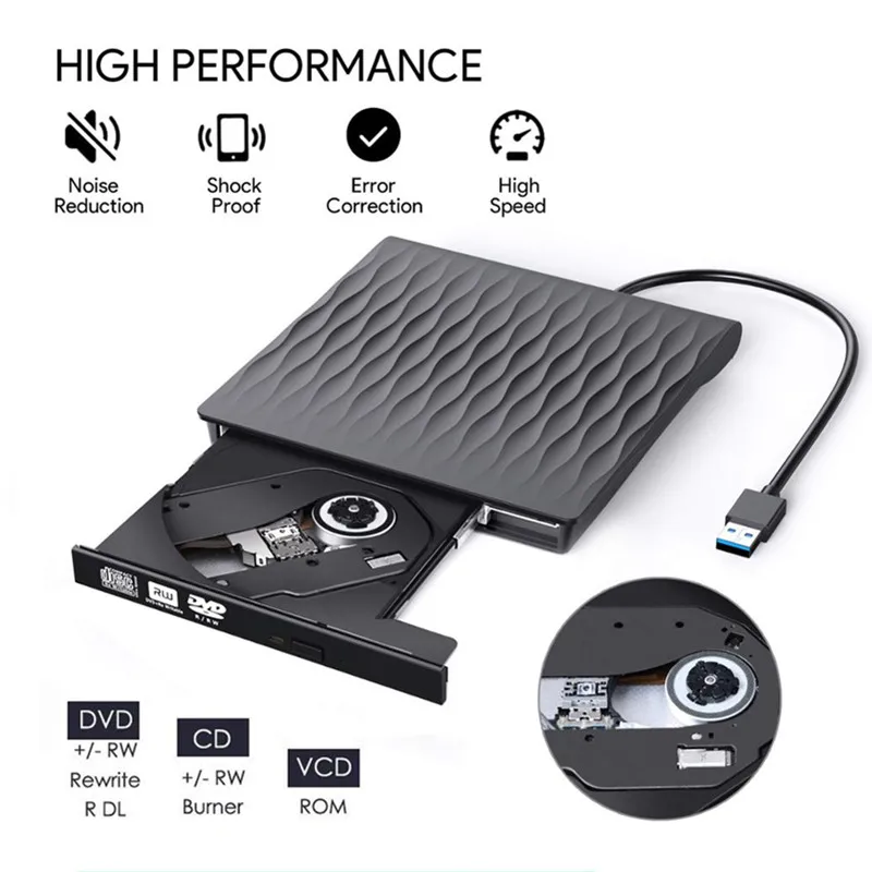 USB 3,0 DVD привод внешний CD/DVD RW горелка Писатель Plug& Play CD rom плеер для ноутбука компьютера ПК Macbook