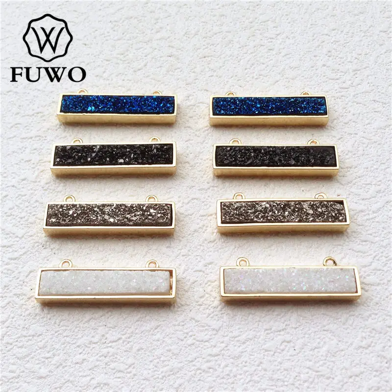 Симпатичная прямоугольная друг за кулон FUWO латунная рамка обрезанная двойная