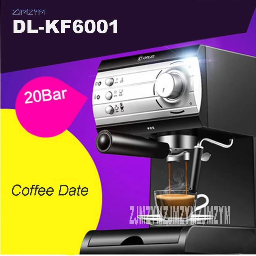 

Новое поступление, кофейная машина DL-KF6001 для дома, бизнеса, итальянская полуавтоматическая Паровая машина для мгновенного приготовления мо...