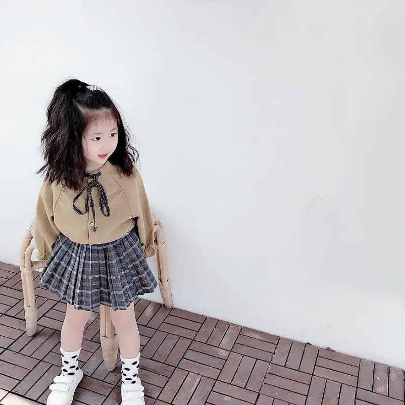 2019 детская юбка пачка для малышей одежда школьная клетчатая девочек приталенные