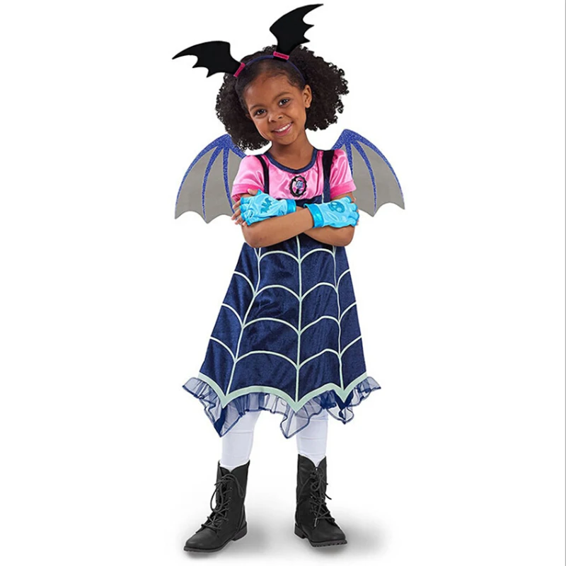 Новинка 2018 платье Vampirina Moana Trolls Брендовые платья для маленьких девочек одежда
