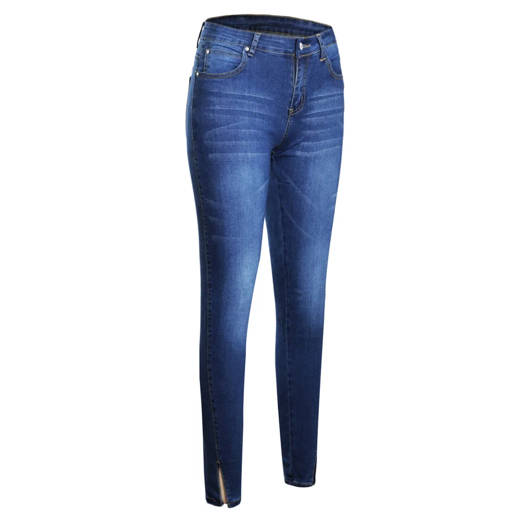 Женские джинсы большого размера модные облегающие брюки-карандаш с высокой