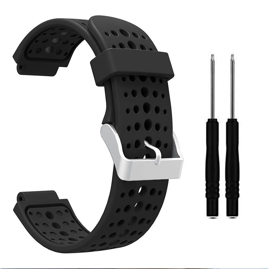 black-A Силиконовый резиновый ремешок для часов Garmin Forerunner 220 230 235 620 630 735XT сменный ремешок для часов браслет+ инструмент - Цвет: black-A