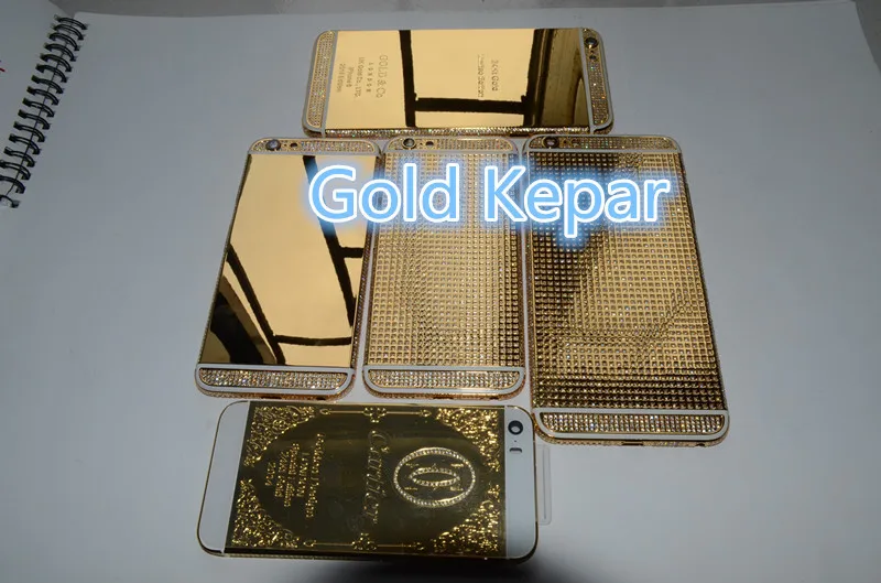 Для iPhone 6 4,7 дюйма 24 K золотой корпус с полным кристаллом для бесплатной доставки