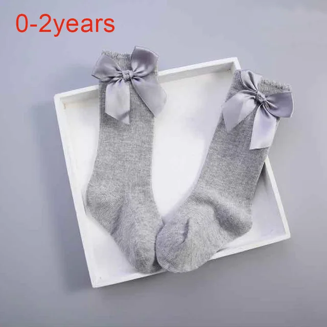 style2 gray Носки для маленьких девочек с большим бантом новые летние хлопковые сетчатые гольфы для девочек, носки для новорожденных, Sokken meia infantil neonati - Цвет: style2 gray