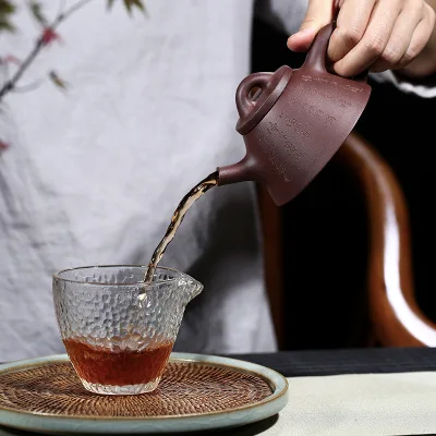 Yixing Zisha Pot Famous Pure Handmade Raw ore Huanglongshan Purple Mud Overlord Stone Scoop Teapot Kung Fu Tea Set