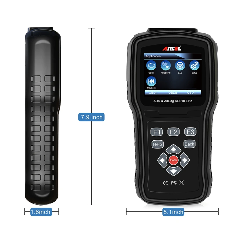 Ансель AD610 Elite ECO OBD2 код читателя автомобиля диагностический инструмент ABS SAS SRS