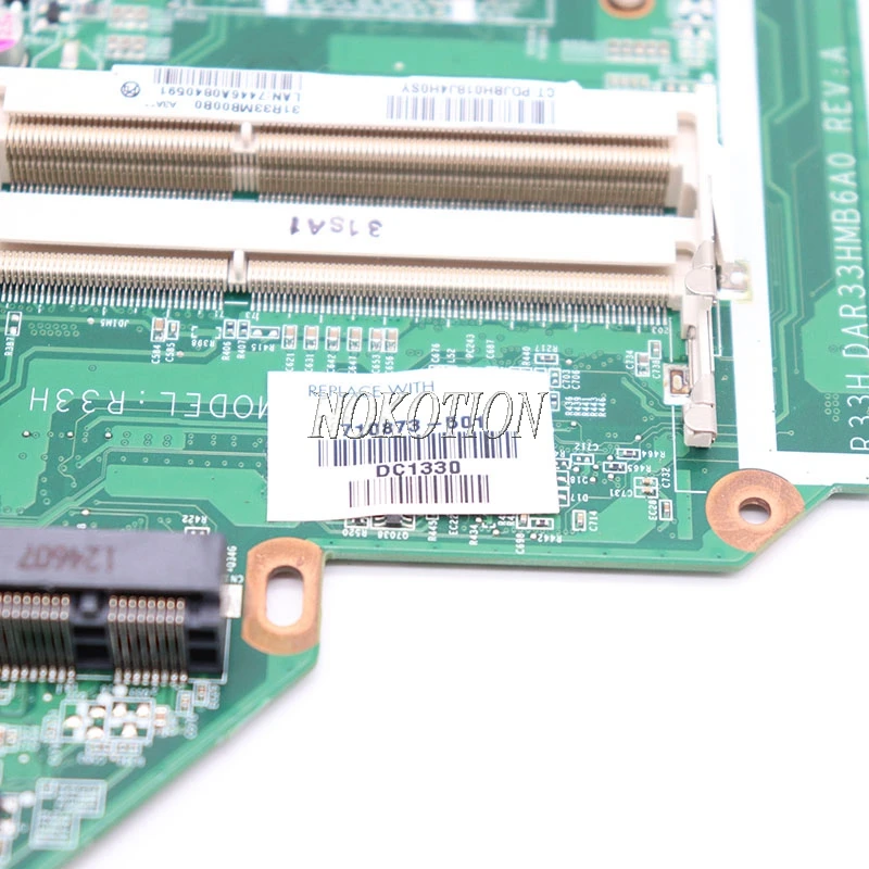 Материнская плата NOKOTION для ноутбука HP Pavilion G6 материнская 710873 501 001 DDR3 DAR33HMB6A0 Полная