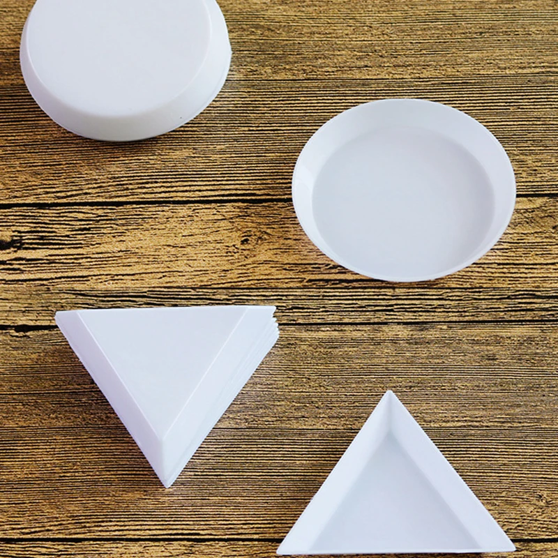 10 шт. треугольные круглые пластиковые Стразы с бусинами кристаллы для ногтевого