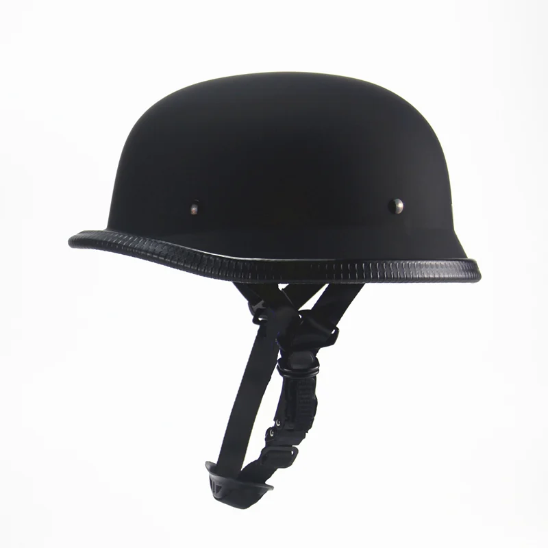 Matte Black Винтажный мотоциклетный мотоцикл с открытым лицом Половина мотороллера ретро матовый яркий черный шлемы и козырек и очки - Цвет: Matte Black