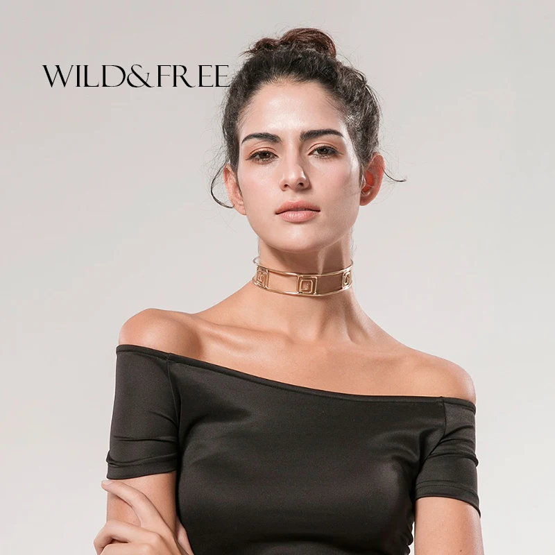 Женское Ожерелье чокер WILD & FREE модное золотое ожерелье из сплава в готическом