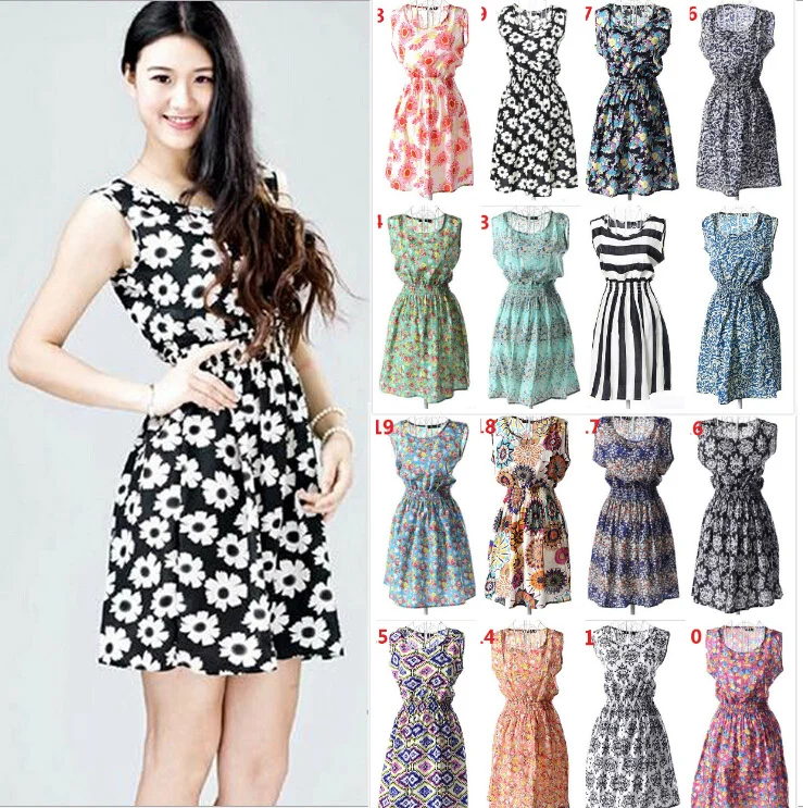 Женское шифоновое платье футляр с принтом без рукавов лето 2019|dress for|tank dressdress for women